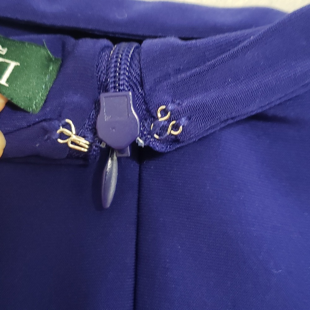 Lauren Ralph Lauren 16 Dress Royal Blue Bell Sleeve Ruched Cocktail Formal Party - Picture 10 of 16